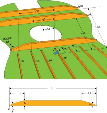 Planos de la tapa (mm).