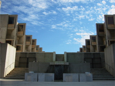 Salk Institute, Kahn, La Jolla California, 1965. Source: Wikipedia Commons.