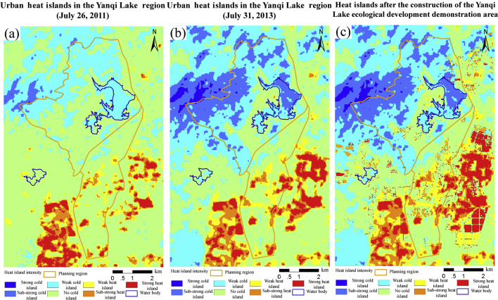 UHI monitoring and prediction of heat island intensity after construction of the ...