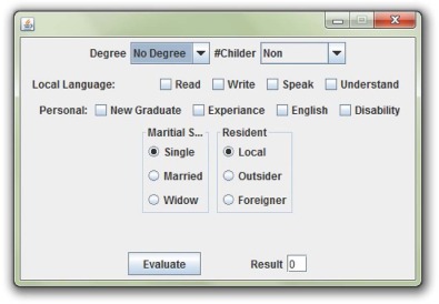 Main window of the empirical study program.