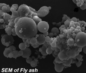 SEM micrograph of fly ash particles.