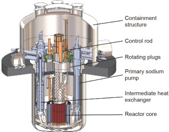 Illustration of TWR components inside the containment.