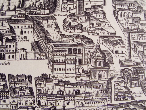 Palazzo Valentini: A. Tempesta, Veduta di Roma, 1593.