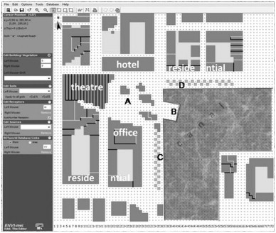 Area input file representing Grand Canal Square with the theater, hotel, office ...