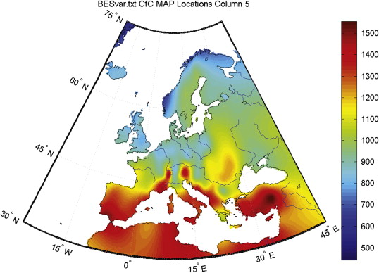 Mean annual solar gain [W] of the Bestest case 600 building.