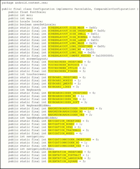 Android resource configuration file.
