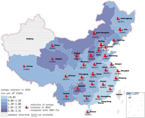 Illustration of energy-saving target achievement in China’s provinces (11th ...