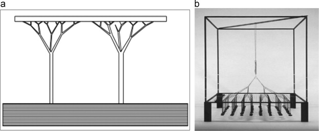 (a) Design sketches by Frei Otto (Schulz and Hilgenfeldt, 1994). (b) Frei Otto׳s ...