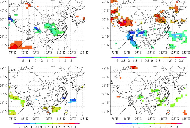 Long-term trends of seasonal average TOR over China 15°–49.5°N during 1979–2005: ...