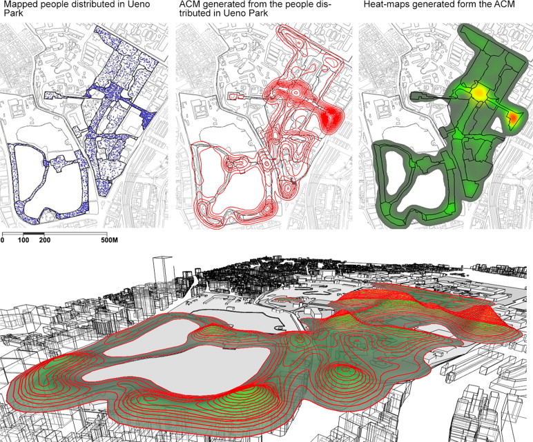 Graphic generation for the density of activity in Ueno Park: From people ...