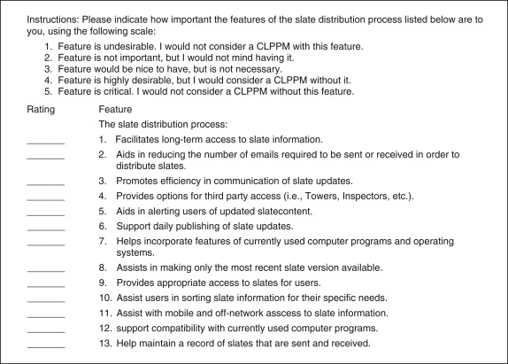 The user needs prioritization survey. The design team used their experience to ...