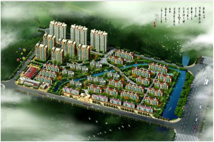 A bird-eye view of the second-stage Guxi Shanshui residential district.