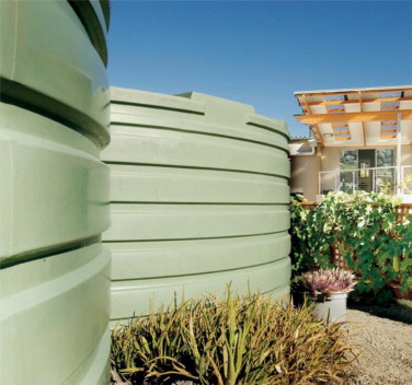 Waste water treatment tank on site.