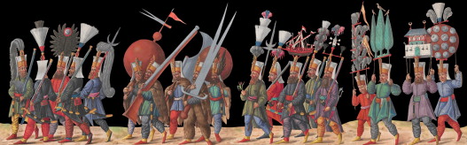 Details of the troop sequence of the Ottoman army, which was produced as if they ...