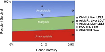 Equipoise between recipient survival and donor mortality in left liver and right ...