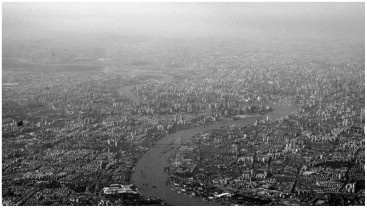 A pre-construction aerial photograph of the cross-river Expo Site and its ...