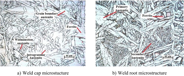 Typical weld microstructures.