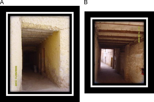 (A) Typical cul-de-sac in the Ouargla Ksar and (B) typical covered passage of a ...