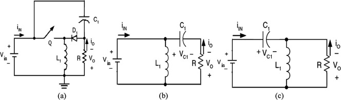 The power circuit of NOEBC, (a) topology, (b) equivalent circuit during stage 1 ...