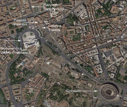 Palazzo Valentini: the urban context.