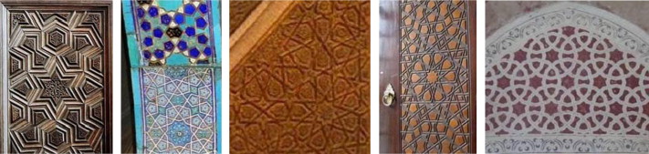 From left: Yesil Mosque in Bursa (first two images); Minbar of Bayezid Complex; ...