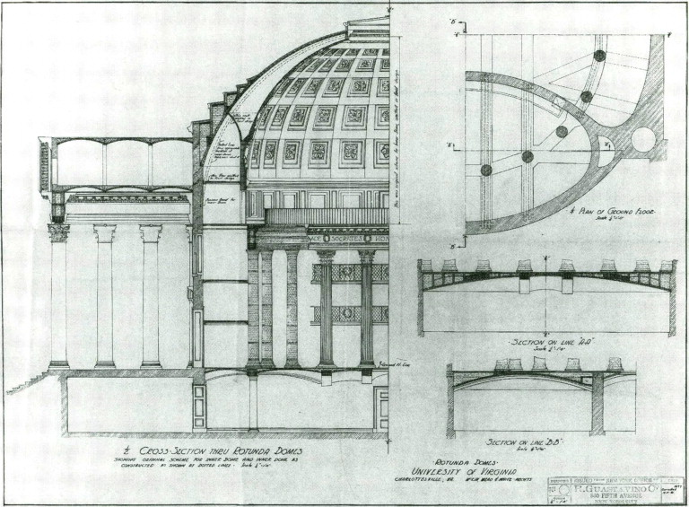 Section of the reconstructed Rotunda by Stanford White, 1903.