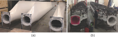 Advanced materials for turbine blades. (a) 13 m single-piece wind blades for 250 ...