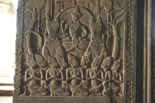 Carvings on the facade of Angkor Wat were cultural narratives and had little to ...