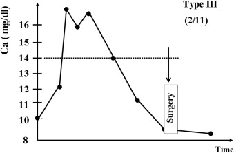 Schematic representation of clinical course type III—good medical response.