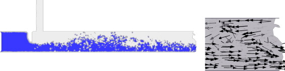 Sección longitudinal por el eje del caso 3D con apertura del 50% y conducto de ...