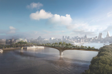 Visualization of the proposed Garden Bridge, London.