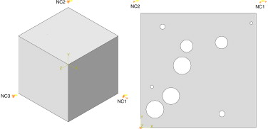 Nodos de control para las celdas en 3 (a) y 2 (b) dimensiones, con las ...