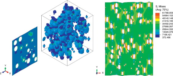 Tensión de Von Mises para un RVE tridimensional y uno bidimensional del punto ...