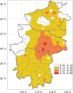 Spatial distribution of linear trends in annual mean temperature in Central ...