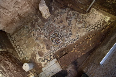 Palazzo Valentini, area along via di S. Eufemia, Domus A: triclinium with mosaic ...