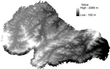 Representação dos dados do arquivo raster construído no ArcGIS decorrente do ...