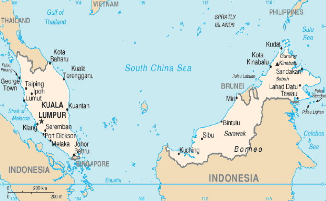 Map of Malaysia (Map of Malaysia 2013).