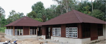 Prefabricated Timber House Units constructed at Seremban, Malaysia.