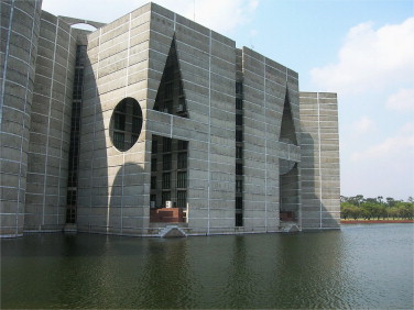 National Assembly, Kahn, Dhaka, Bangladesh, 1983. Source: Wikimedia Commons.