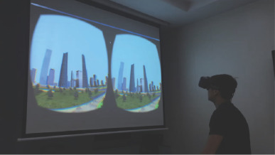 Immersive virtual reality (VR).