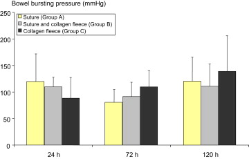 Bursting pressures of three different types of colorectal anastomoses, measured ...