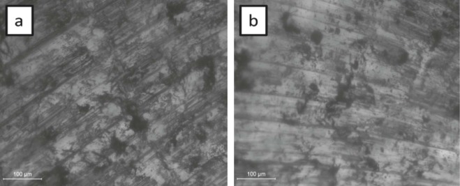 Microscopic images of the surface (a) before CNC machining and (b) after CNC ...