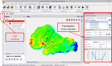 Ferramenta de construção das seções transversais da rede de drenagem de uma ...
