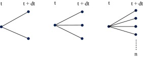 Discrete stochastic lattices (left-binomial, middle-trinomial, ...
