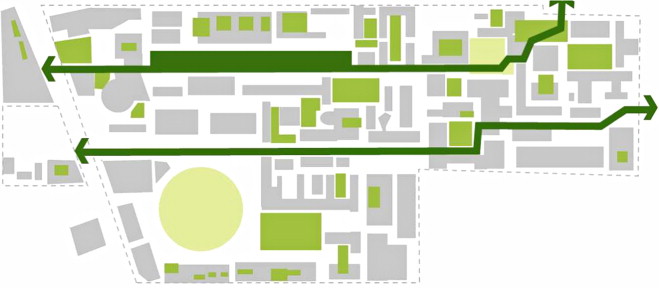 Open space distributions in the main campus of UNSW.