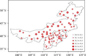 Spatial distribution of linear trends in annual mean temperature in North China ...