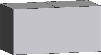 Dominio del problema: el cubo derecho posee elementos con κ/C=1,0 mientras que ...