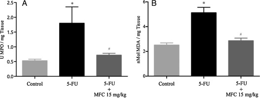 Effect of MFC treatment on MPO activity and MDA determination in duodenal ...
