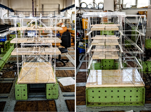 Physical model (on the left – X direction view, on the right – Y direction ...