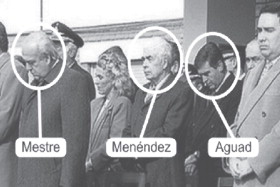 Luciano Benjamín Menéndez, responsable del III Cuerpo de Ejército, junto al ...